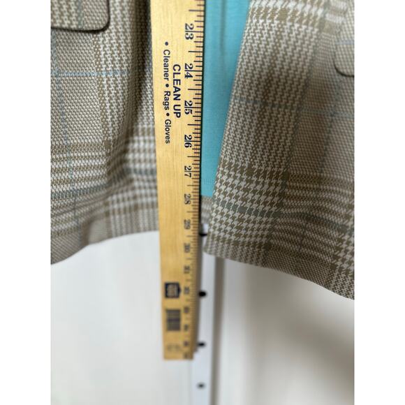 Liverpool LA Oatmeal Plaid Boyfriend Blazer Turquoise Shell 1X Academia Office - Picture 10 of 16